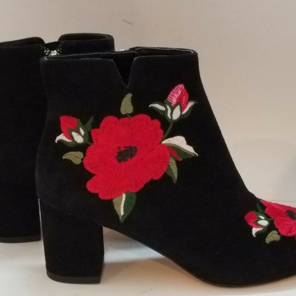 Kate Spade Black Langton Suede Embroidered boots - Picture 3 of 7